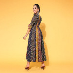 Women Red Floral Swirling Volume Dress